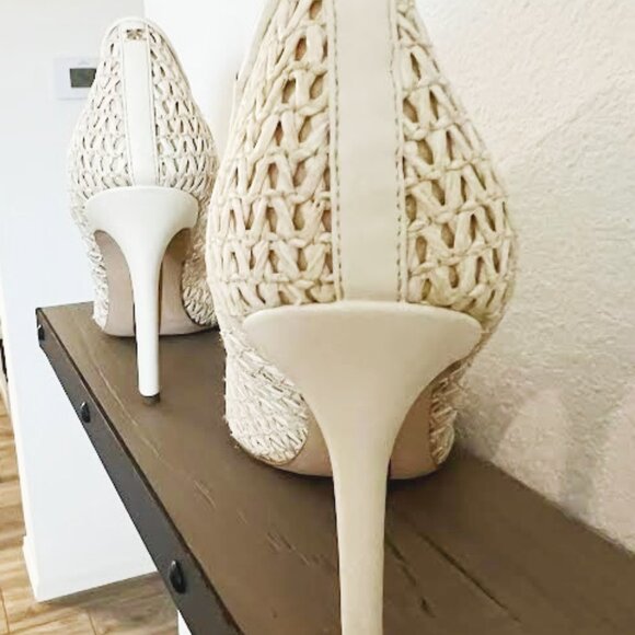 Sam Edelman Women's Pointed Toe-Pumps Cream/Weave - Picture 8 of 8